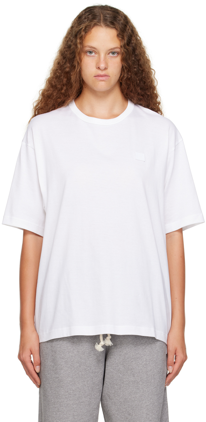 Shop Acne Studios White Patch T-shirt In Optic White