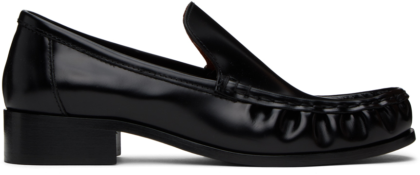 Shop Acne Studios Black Stamped Loafers In 900 Black