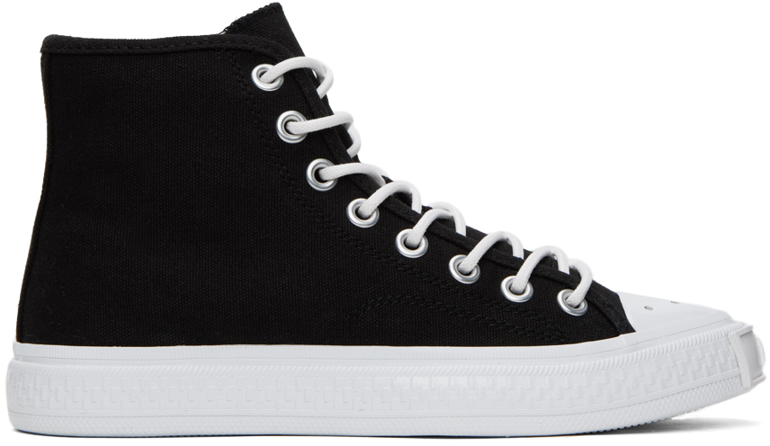 Acne Studios Black Ballow High Sneakers In Black/off White