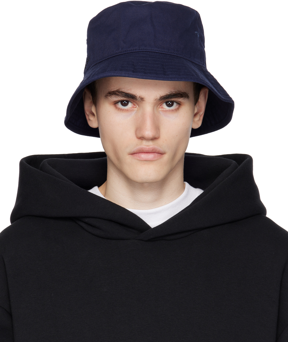 Acne Studios Navy Embroidered Bucket Hat