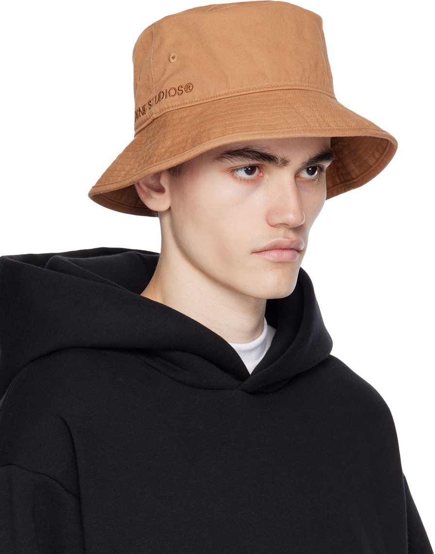 Acne Studios Brown Embroidered Bucket Hat | Smart Closet