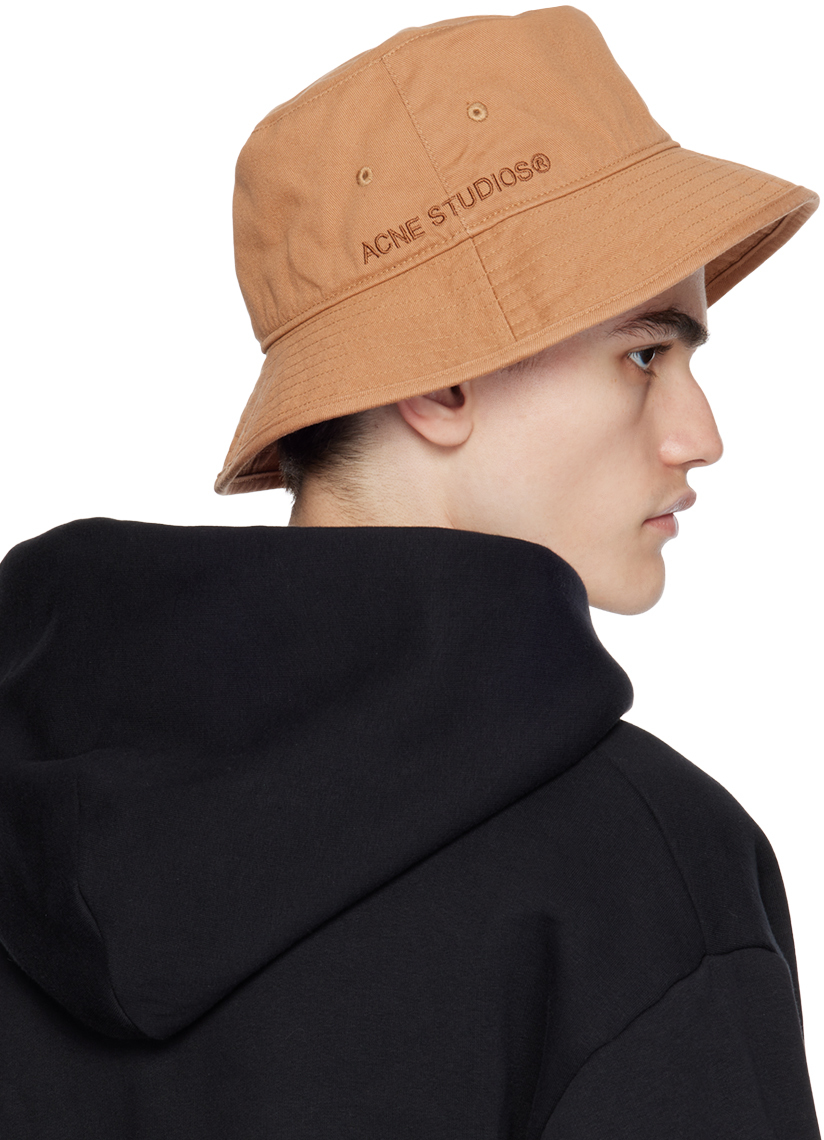 Acne Studios Brown Embroidered Bucket Hat | Smart Closet