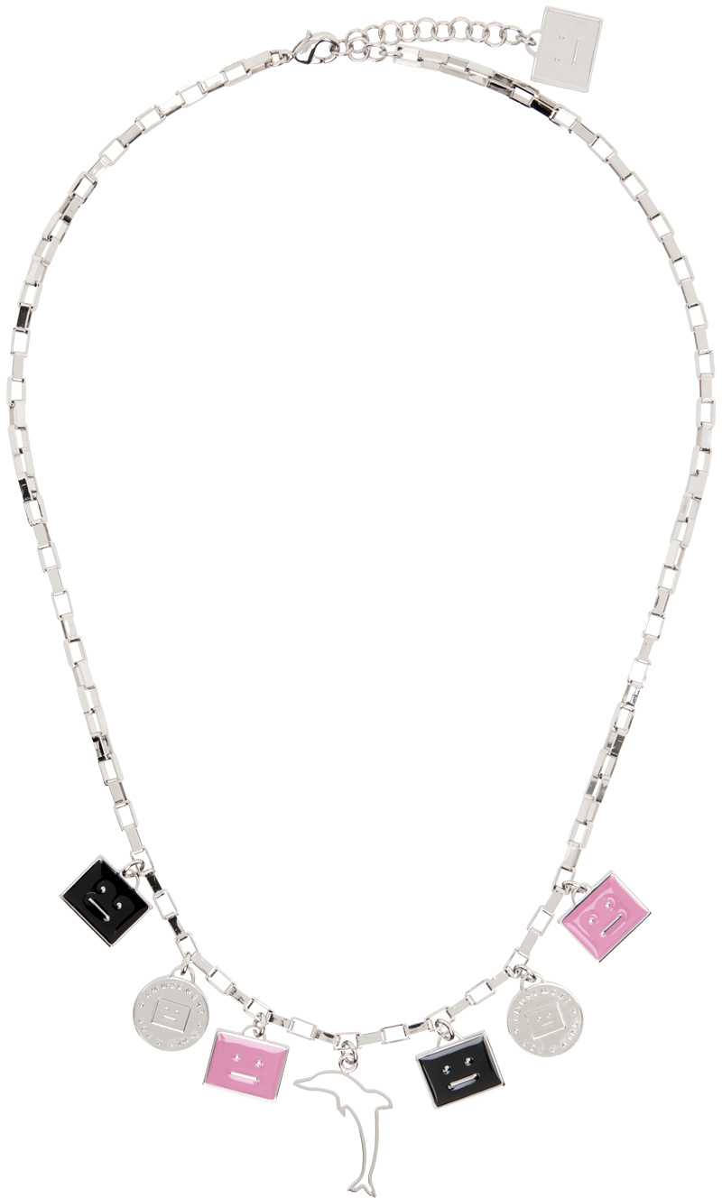 Acne Studios Silver Charm Necklace In Aae Silver