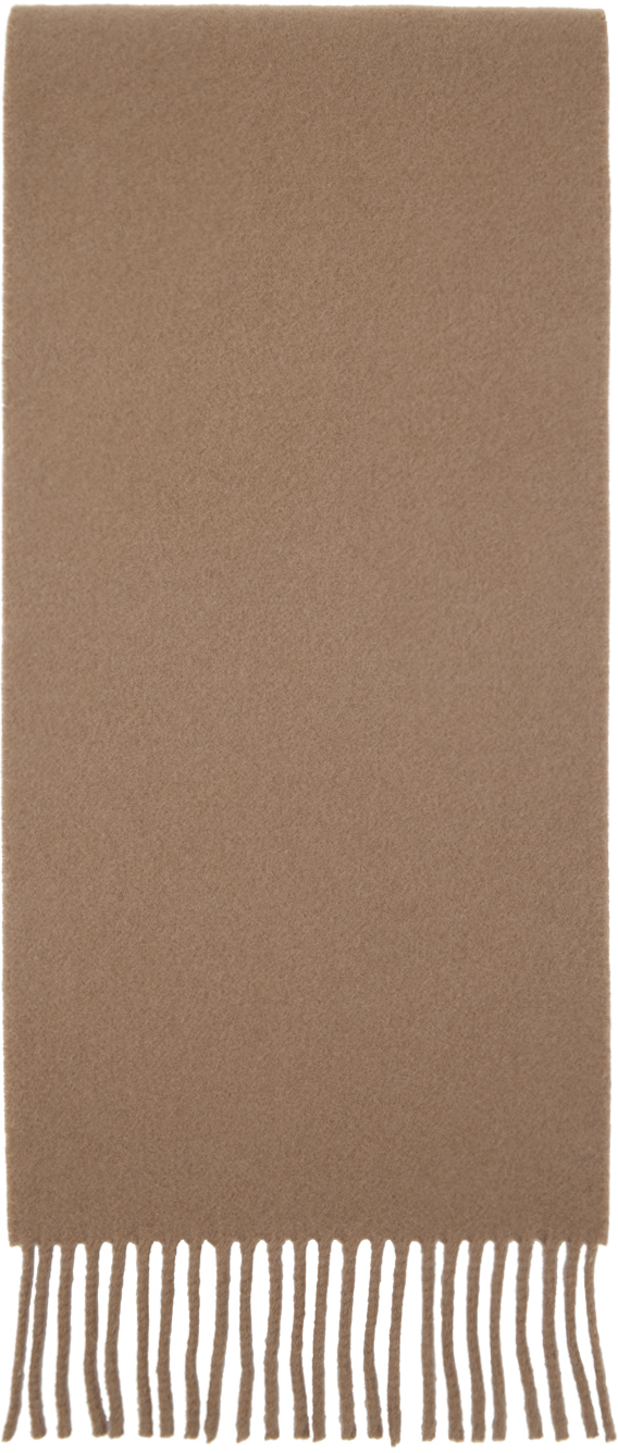 Shop Acne Studios Brown Narrow Fringe Scarf In Ae2 Warm Beige