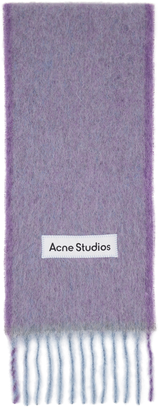 Acne Studios Purple Fringe Scarf In Adh Lavender Purple