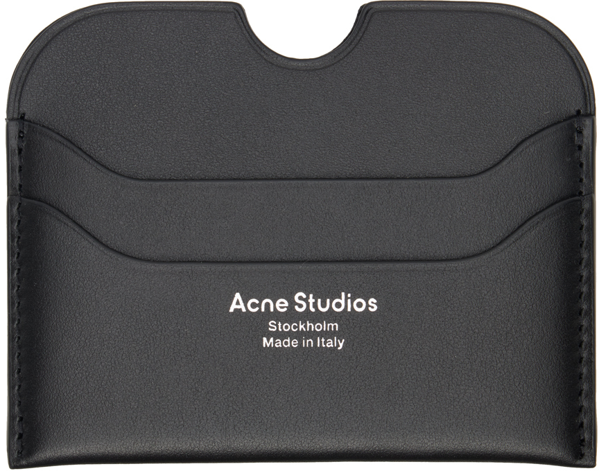 Acne Studios: Black Logo Card Holder | SSENSE Canada