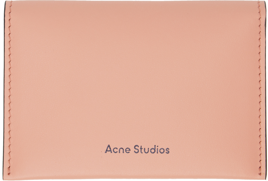 Acne Studios Pink Bifold Card Holder In Ad2 Salmon Pink
