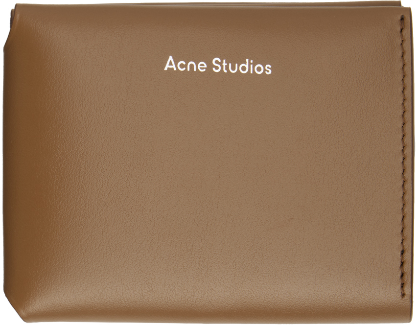 Acne Studios Folded Card Wallet In Camel Brown