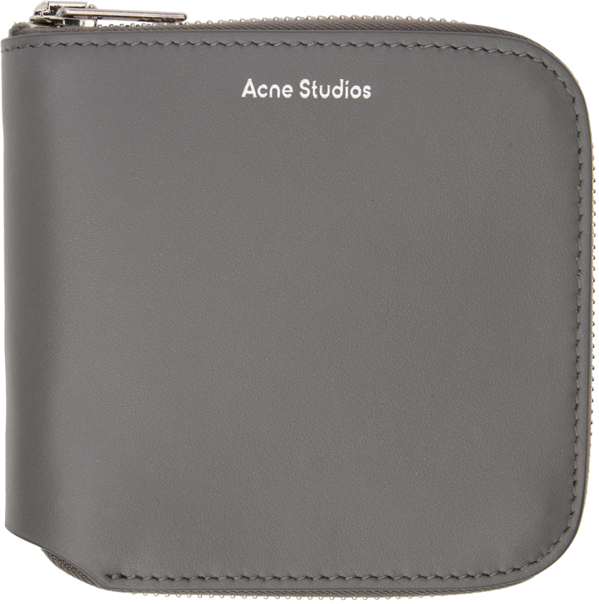Acne Studios Gray Zip Wallet In Aa3 Dark Grey