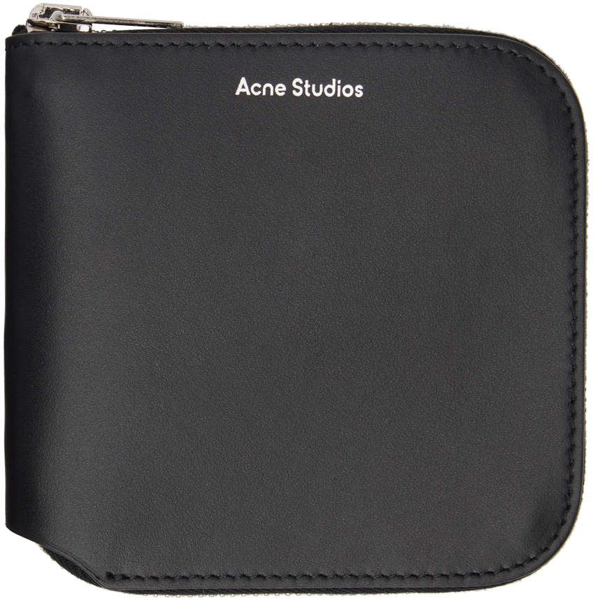 Acne Studios Black Zip Wallet In 900 Black