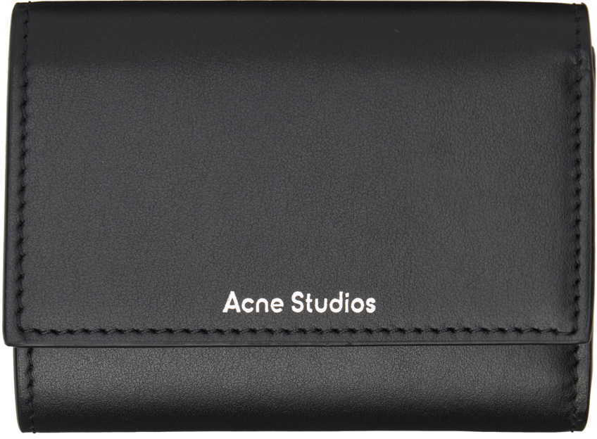 Acne Studios Black Folded Wallet In 900 Black