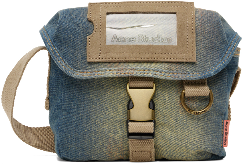 Acne Studios Blue Mini D-Ring Denim Bag