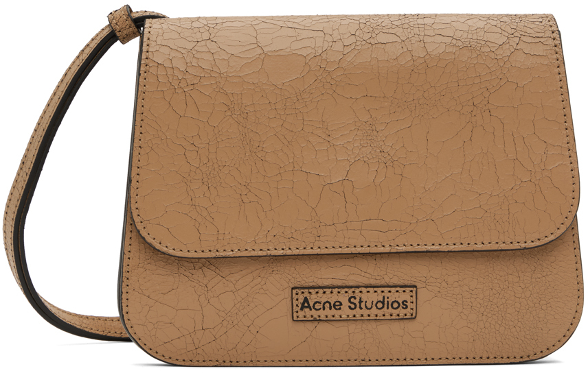 Acne Studios Beige Platt Crossbody Bag In Brown