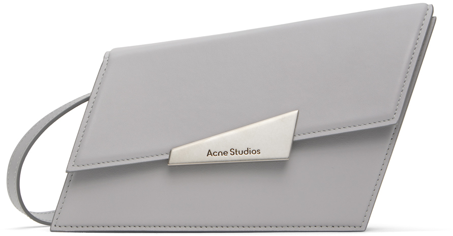Acne Studios Gray Micro Distortion Bag In Aab Light Grey