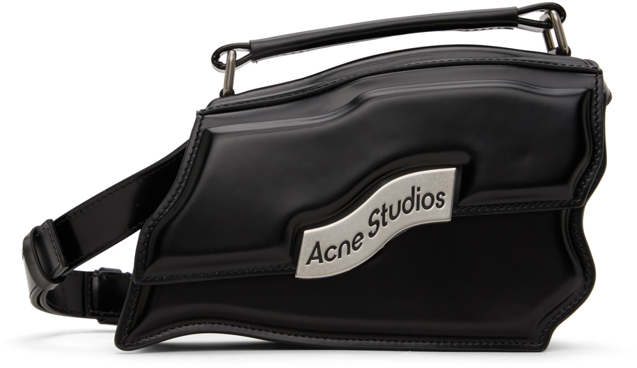 Acne Studios Black Keisuke Otobe Edition Distortion Wavy Mini Bag In 900 Black