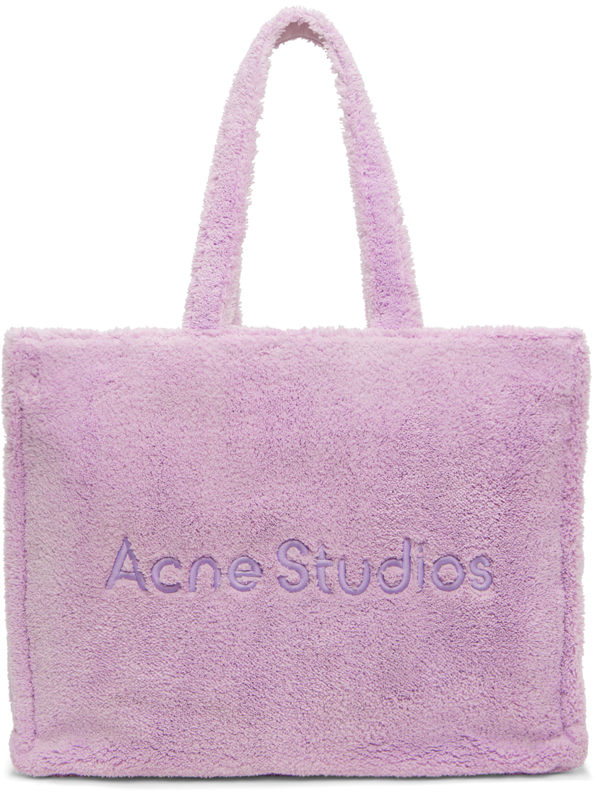Acne Studios Purple Furry Tote In Adi Lilac Purple