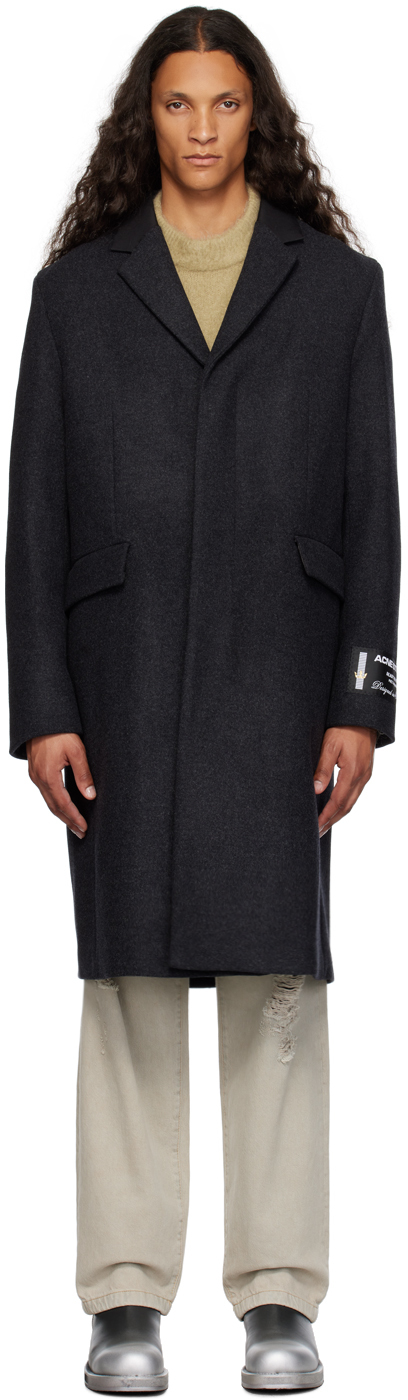 Gray Single-Breasted Coat