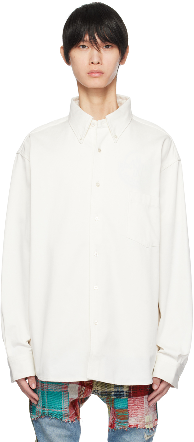 Acne Studios Button-down Shirt Jacket In 100 White