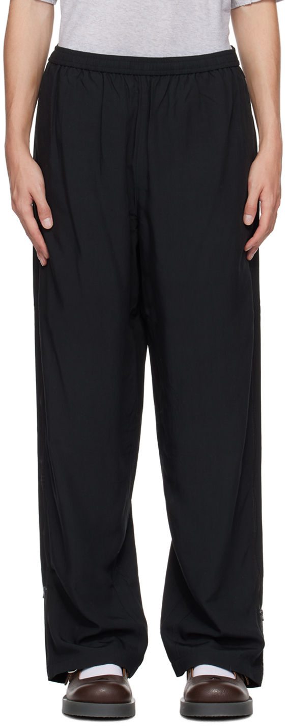 Acne Studios Black Relaxed-Fit Zip Trousers