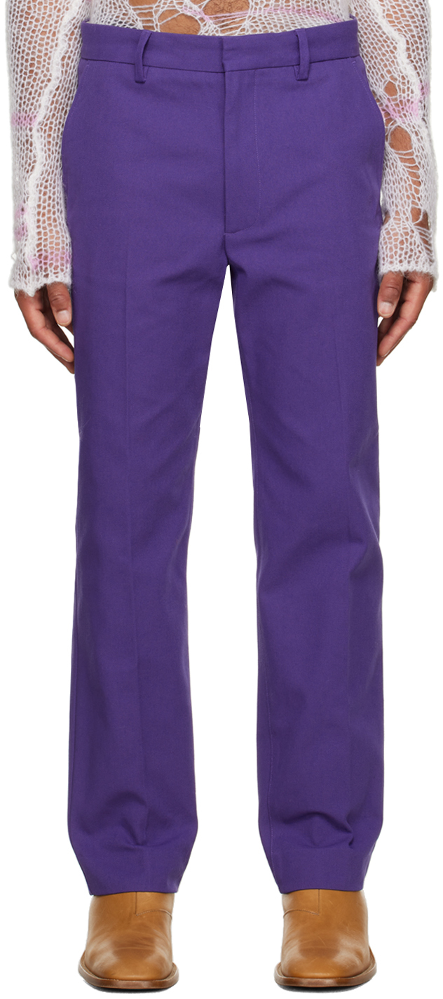 Acne Studios Purple Three-pocket Trousers In Bmz Electric Purple