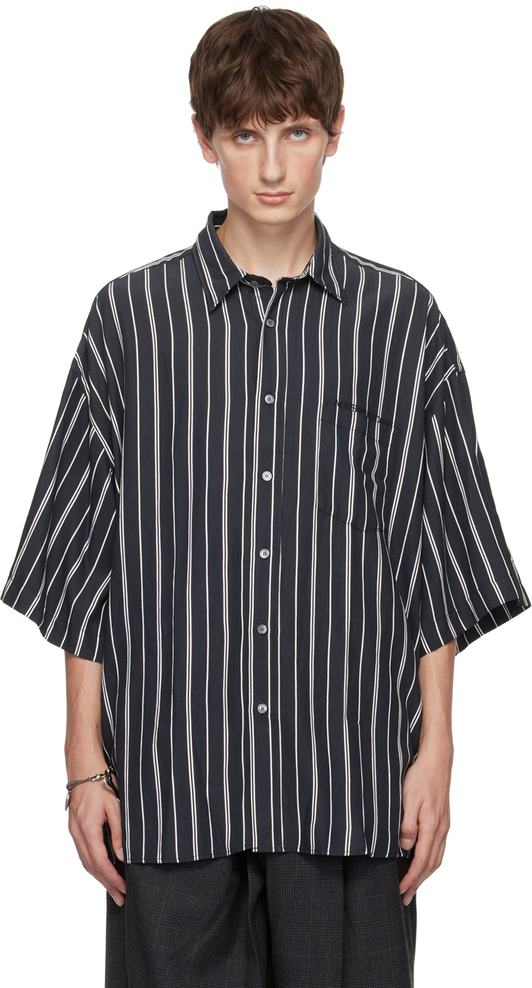 定価39600円21ss Acne studiosムンク ストライプボタンシャツ - シャツ
