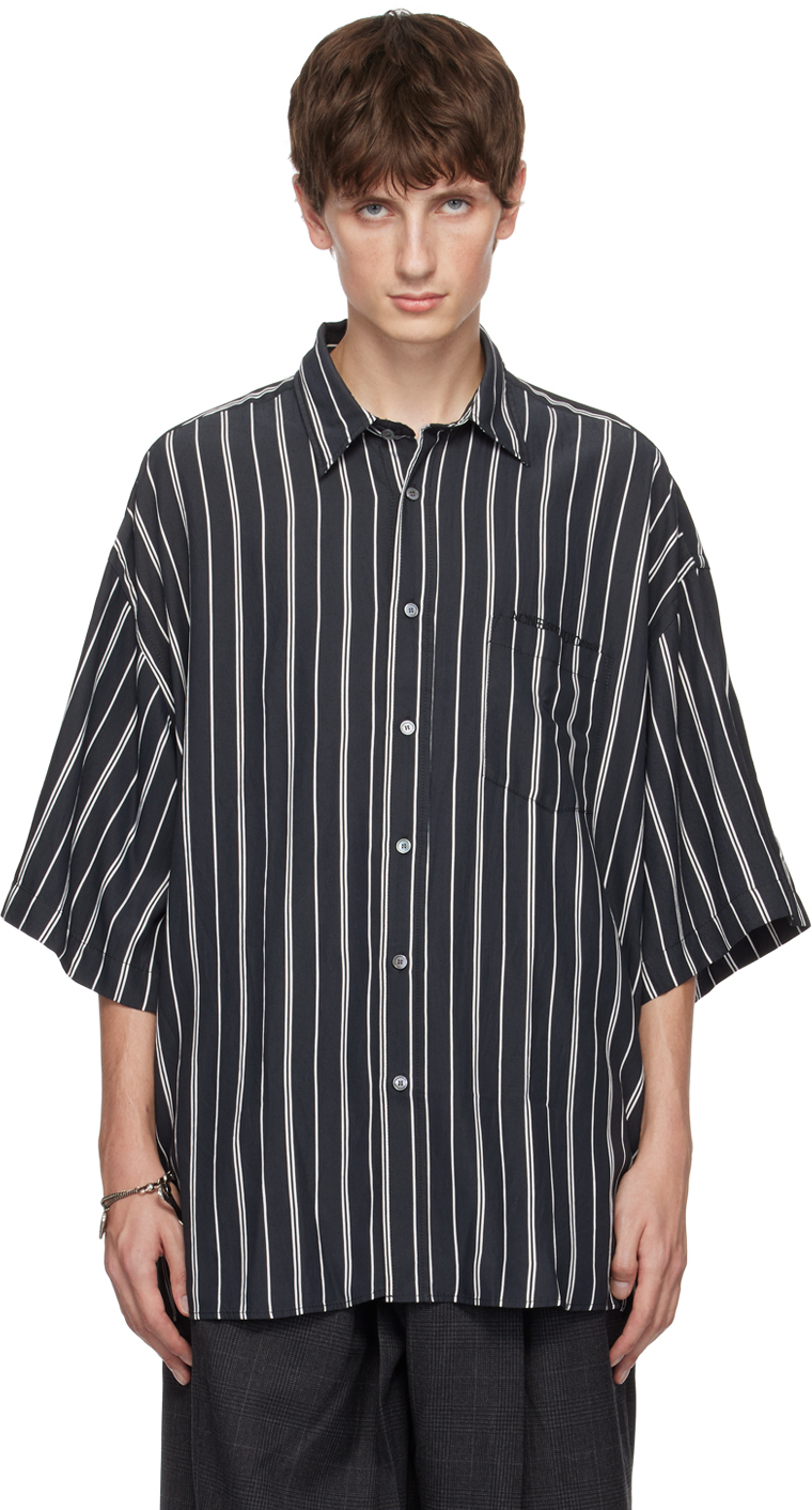 Acne Studios: Black Stripe Shirt | SSENSE UK