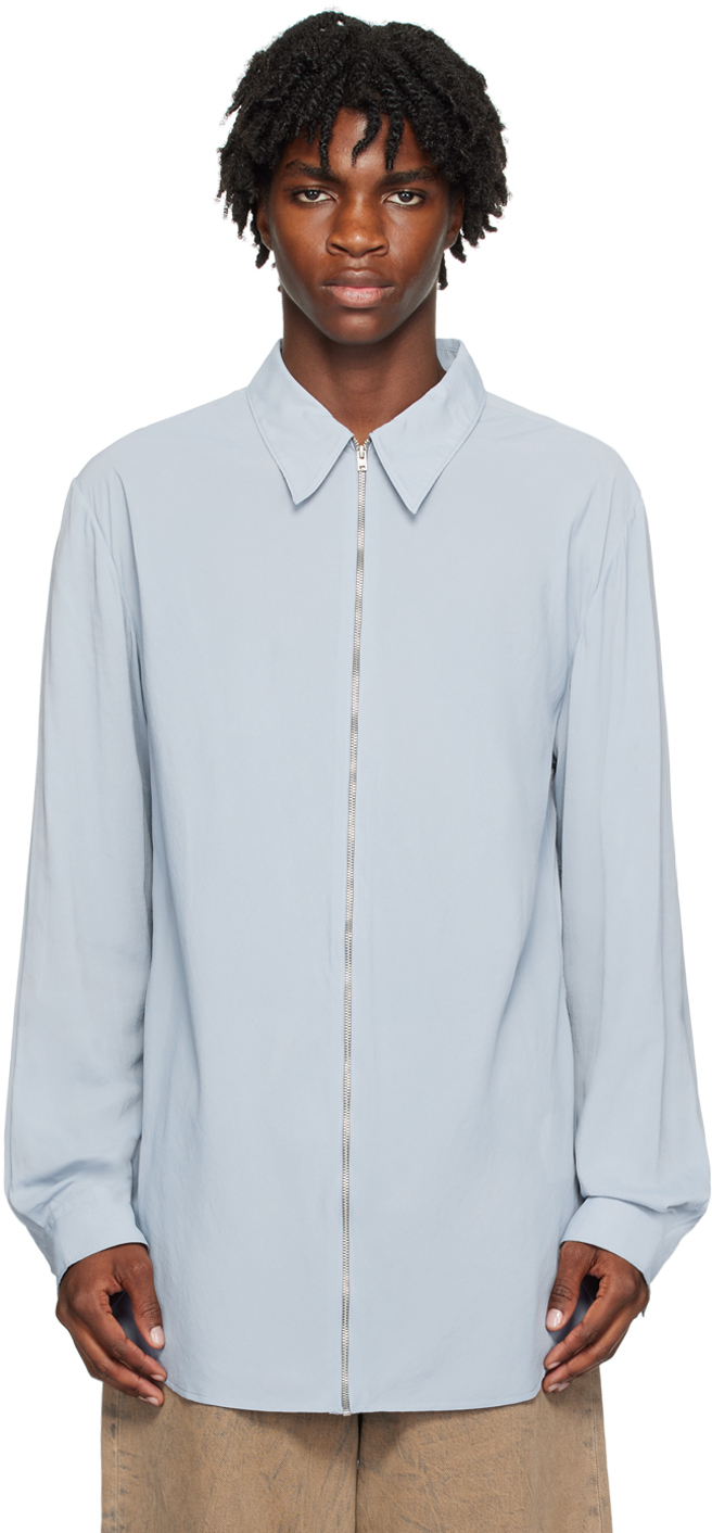 Acne Studios Blue Zippered Shirt