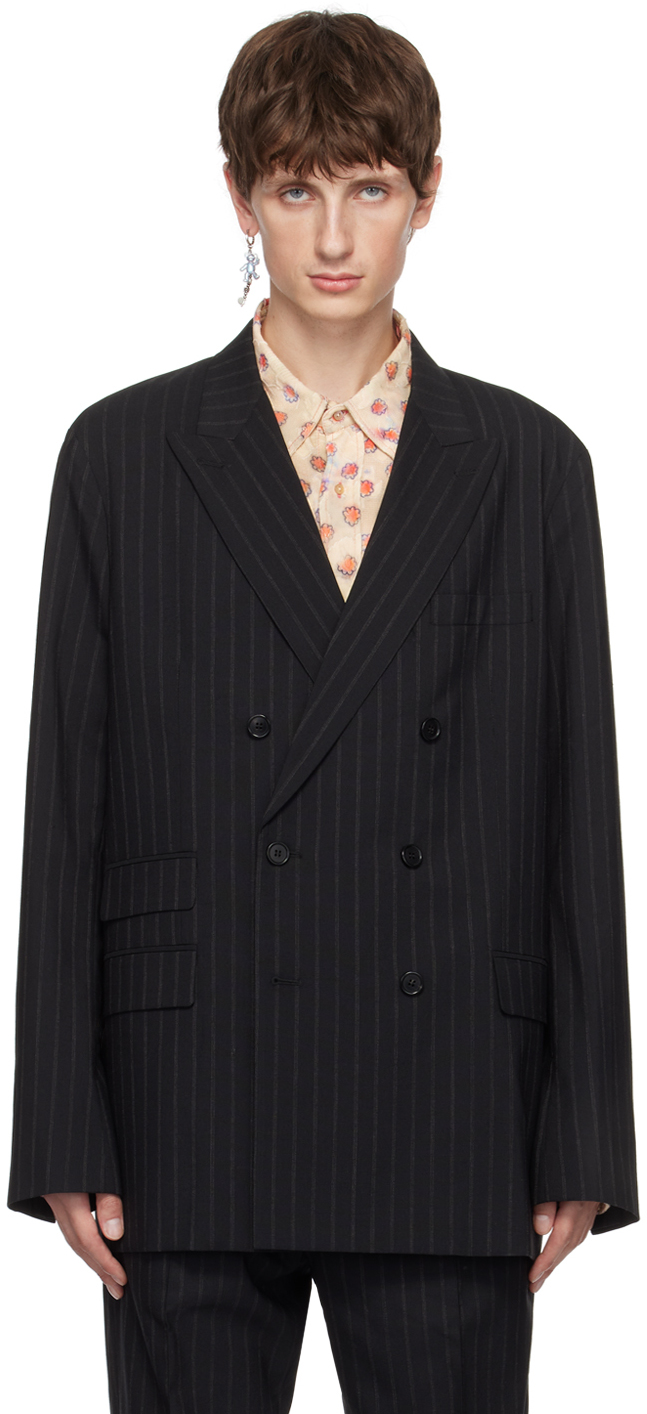 Black Pinstripes Blazer