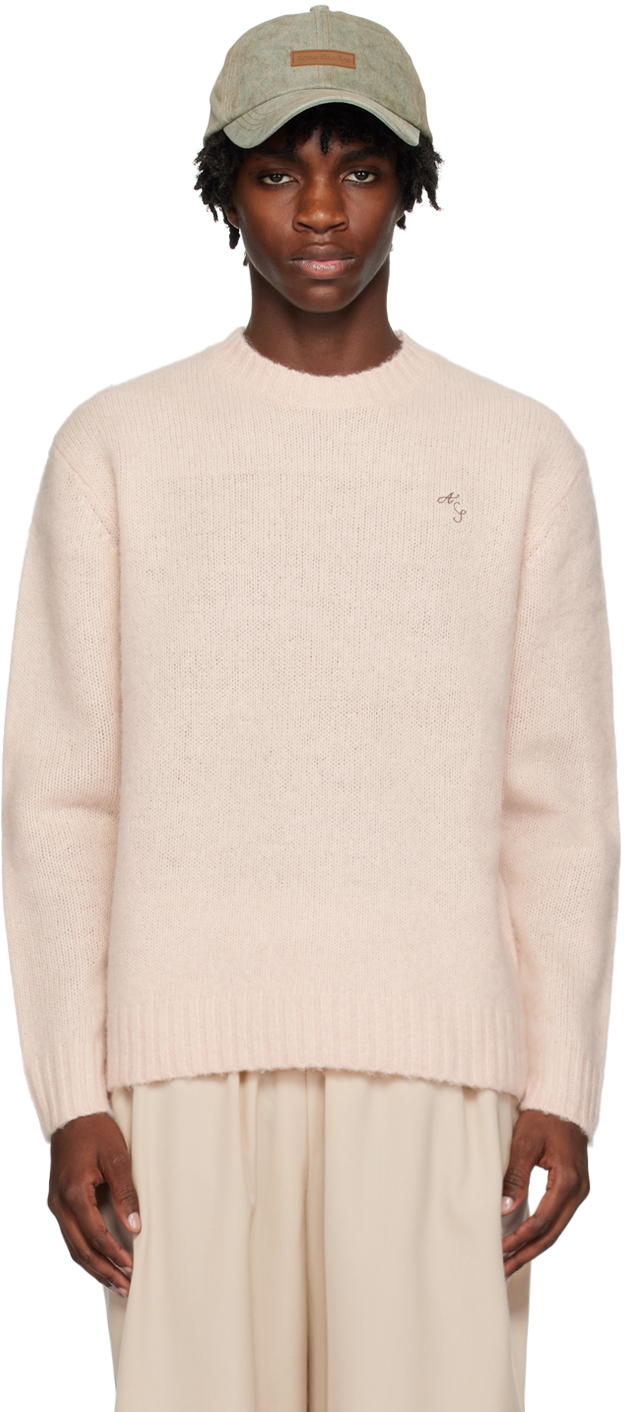 Acne Studios: Pink Brushed Sweater | SSENSE