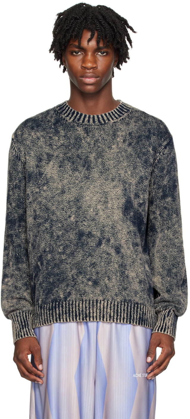 Navy Embroidered Sweater