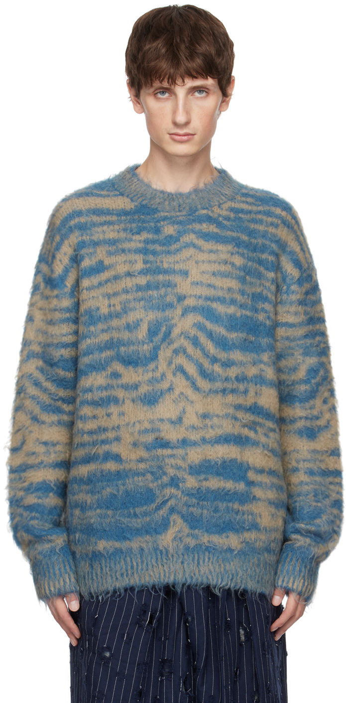 Blue & Beige Jacquard Sweater