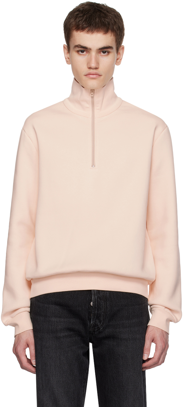 Acne Studios Pink Zippered Sweater In Ad5 Powder Pink