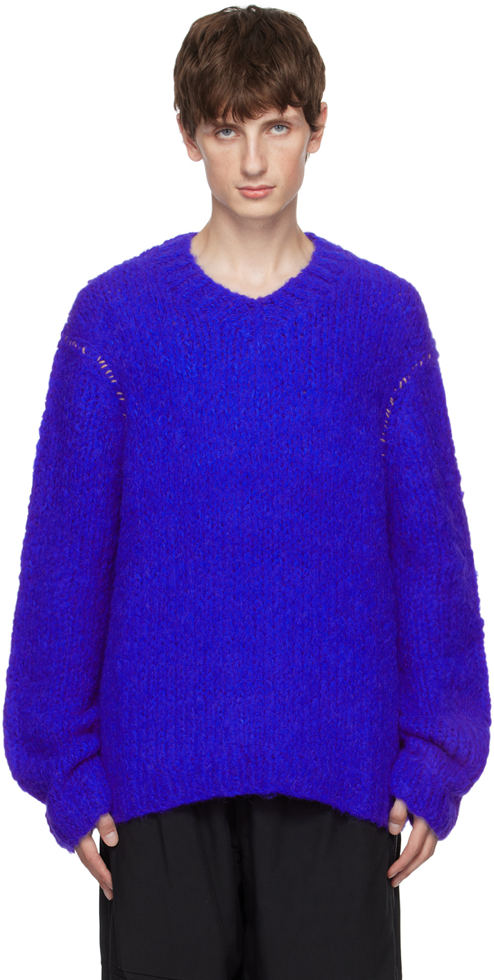 Blue Hand-Knit Sweater