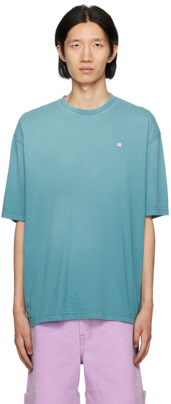 Acne Studios: Blue Patch T-Shirt | SSENSE