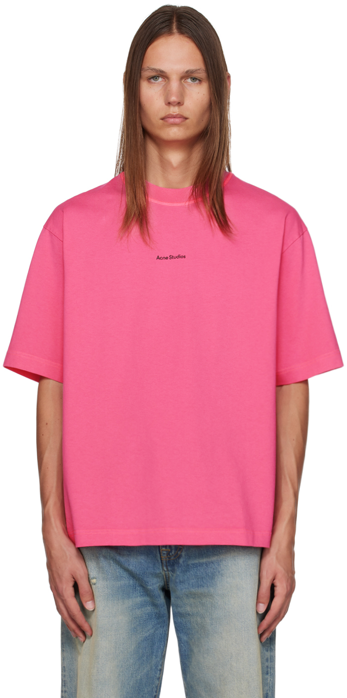 Acne Studios: ピンク リラックスフィット Tシャツ | SSENSE 日本