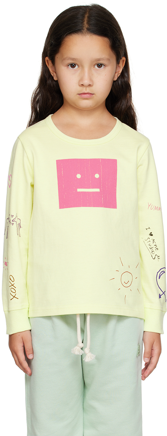 Kids Green Scribbles Long Sleeve T-Shirt by Acne Studios | SSENSE UK