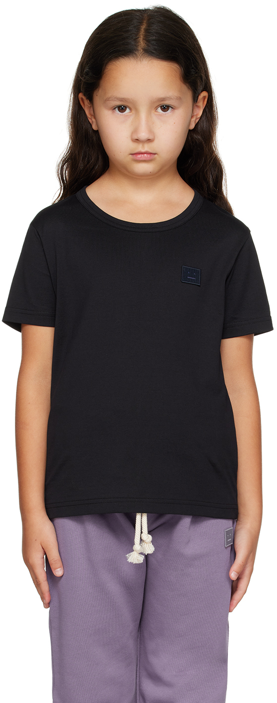 Kids Black Patch T-Shirt by Acne Studios | SSENSE Canada