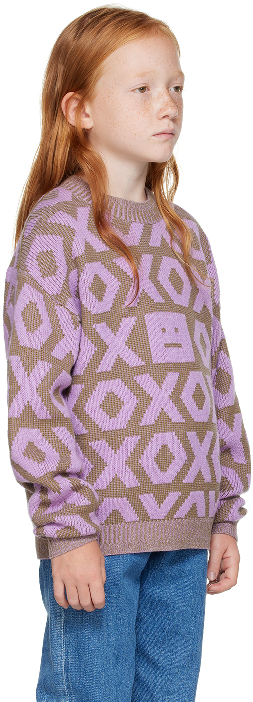 Acne Studios Mini Kozu Xoxo Sweater In Khaki Beige/smoky Pu