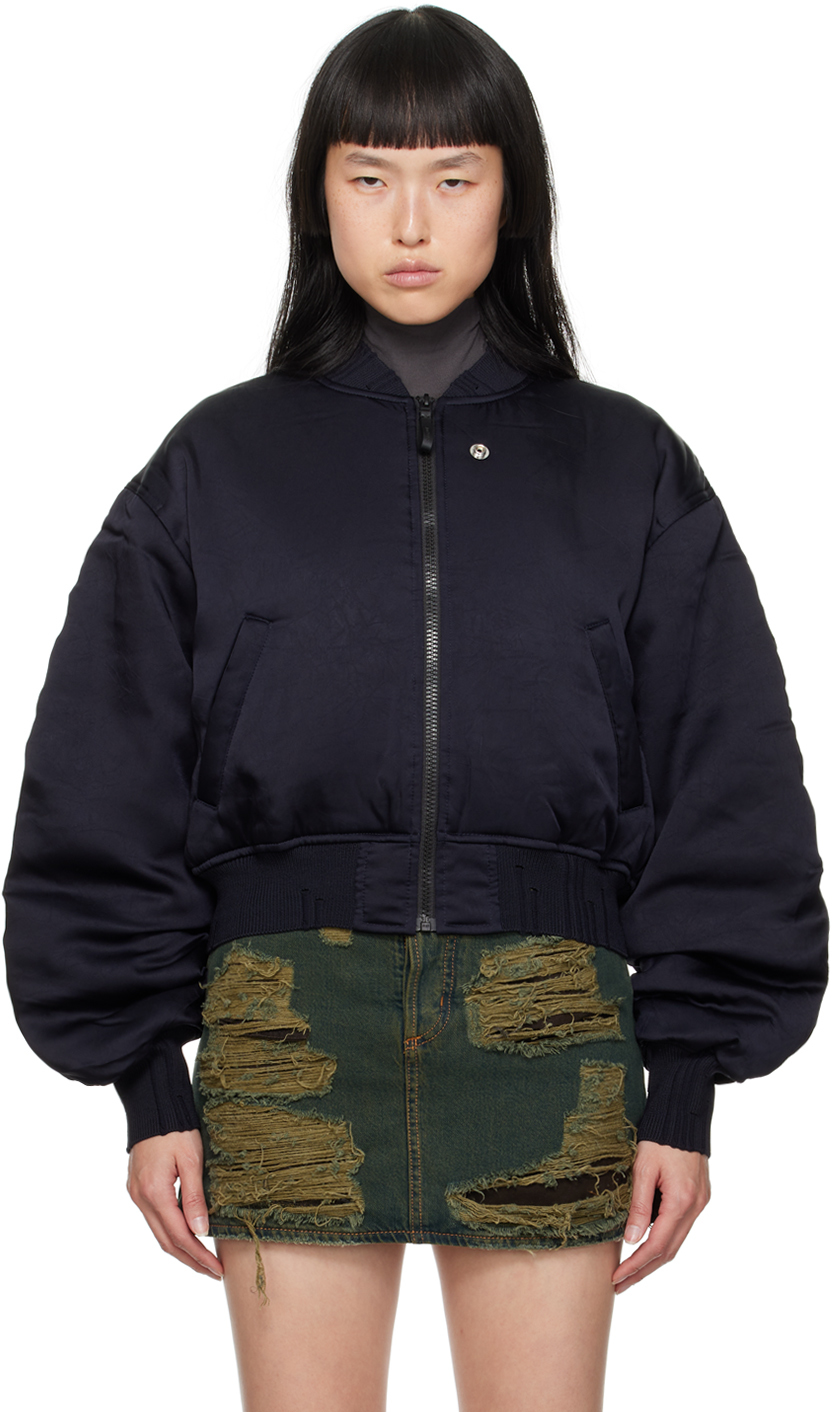 acne studios black patch bomber jacket