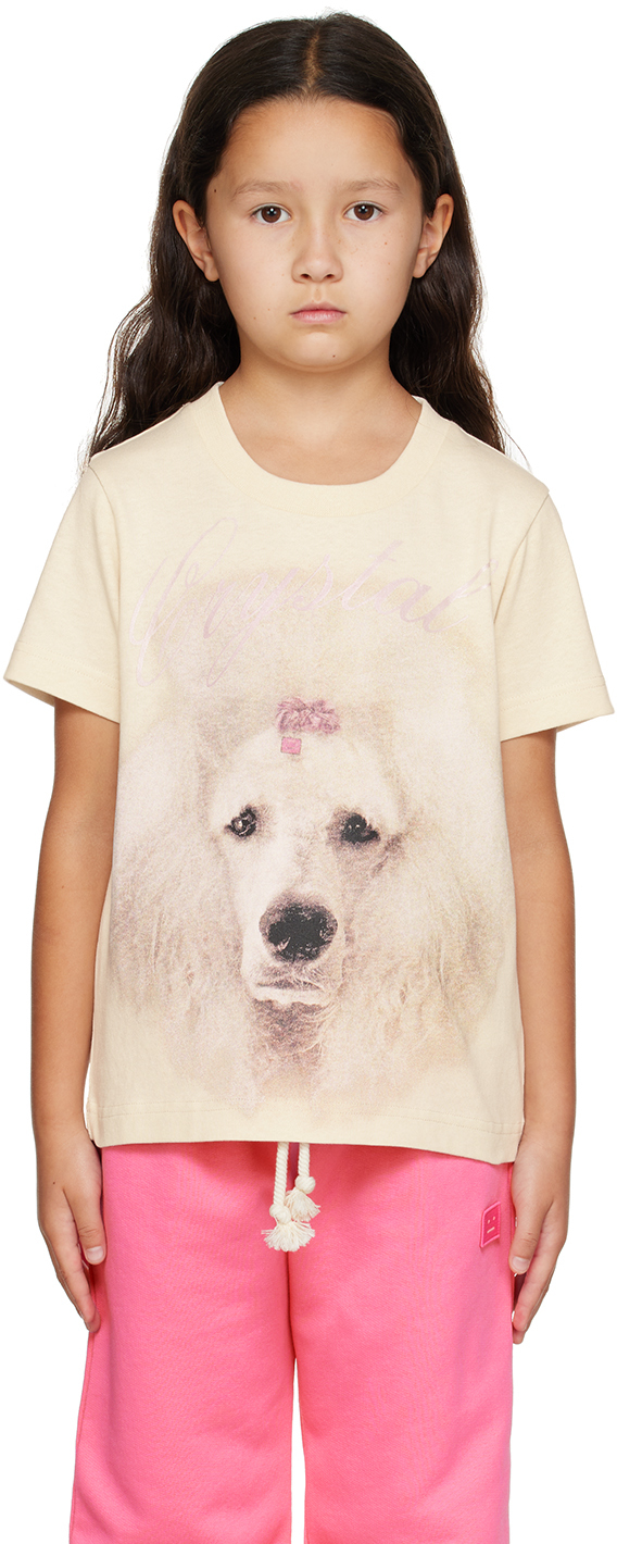 acne studios kids off-white printed t-shirt