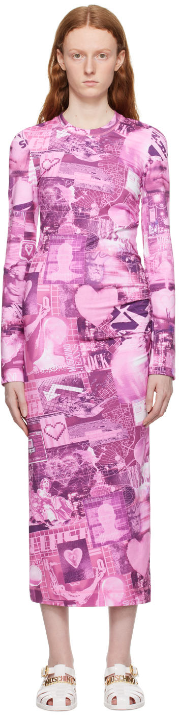 Pink Graphic Maxi Dress