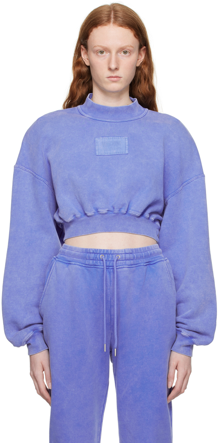 Moschino Jeans Purple Faded Sweatshirt In A4277 Fantasy Lilac