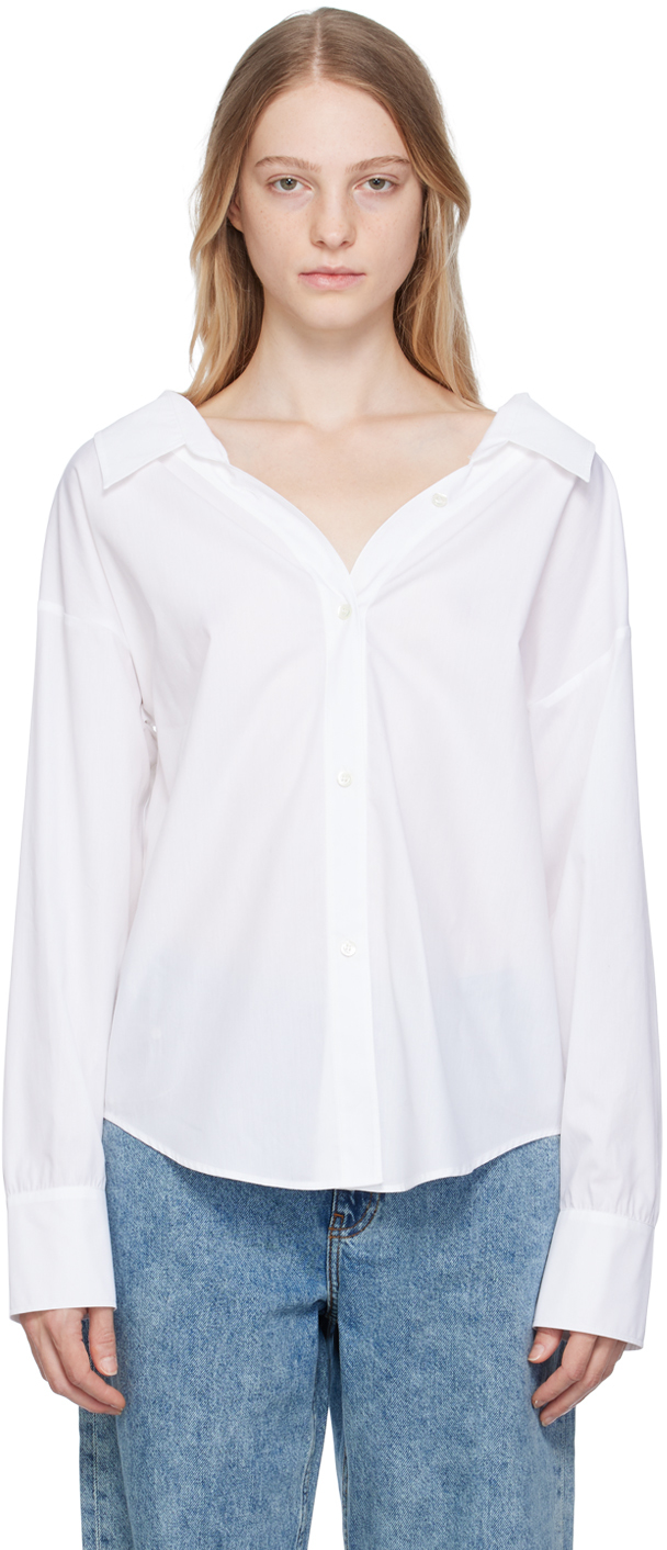 M05ch1n0 Jeans White Button-down Shirt In A0001 White
