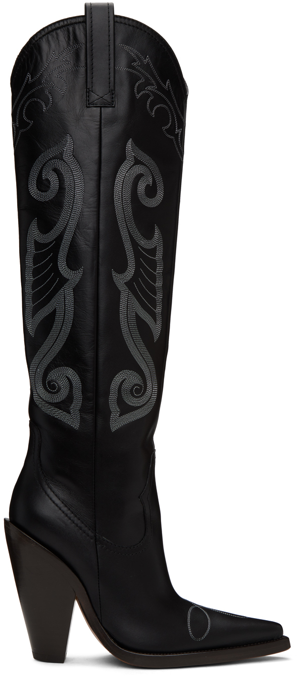 Black High Western Boots