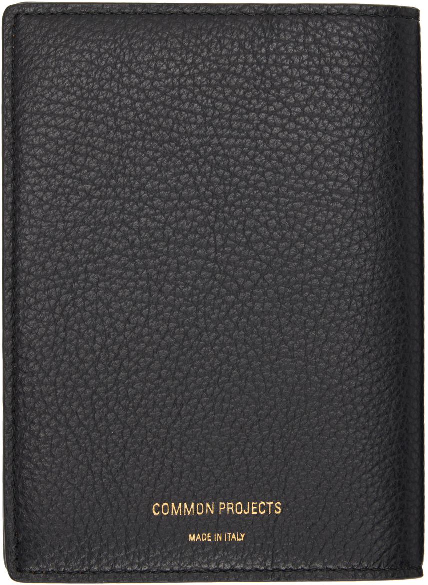 Common Projects Black Folio Passport Holder In 7001 Black Textured