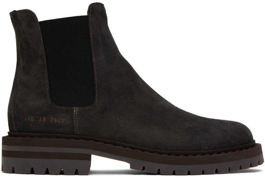 Common Projects Black Stamped Chelsea Boots