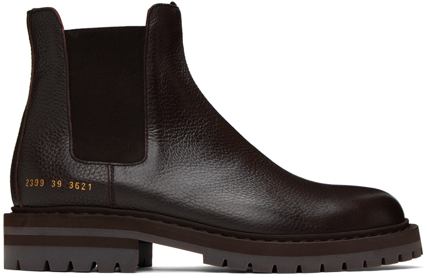 Brown Stamped Chelsea Boots