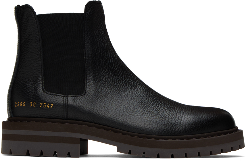 Common Projects Black Pull-Loop Chelsea Boots