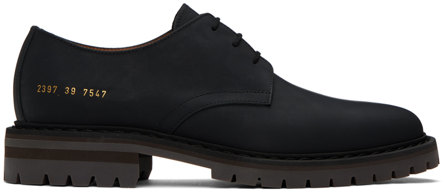 Common Projects Black Officer's Derbys In 7547 Black