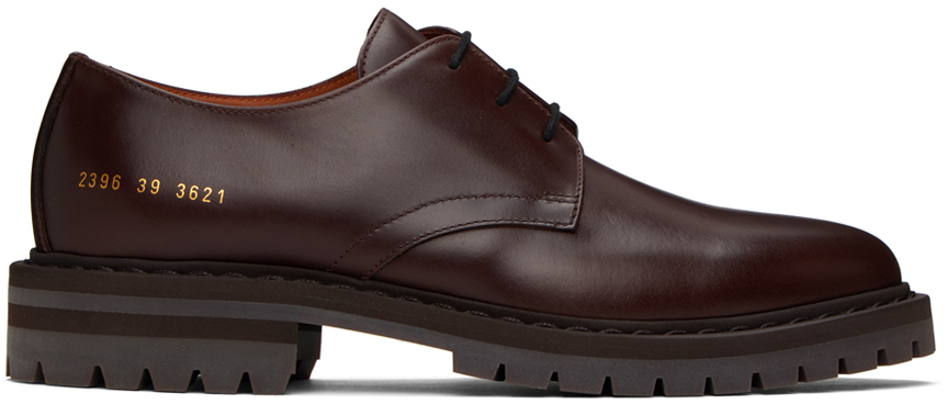 Common Projects Brown Leather Derbys In 3621 Brown